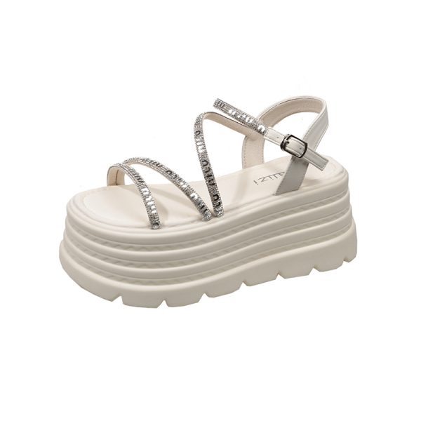 Women's 8cm Thick-Soled Height-Increasing Roman Sandals, Soft-Sole Fairy Beach Shoes for Summer 2025 Outdoor Style