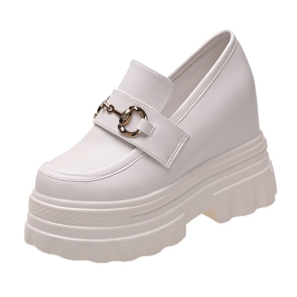 Women's Black Thick-Soled Platform Loafers - British Style 2024 Versatile Design for a Chic Niche Look
