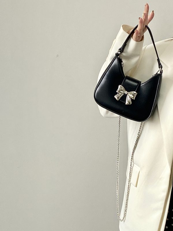 Women's Bow Chain Bag - Exquisite Niche Design for Spring and Summer, Small Crossbody Shoulder Bag