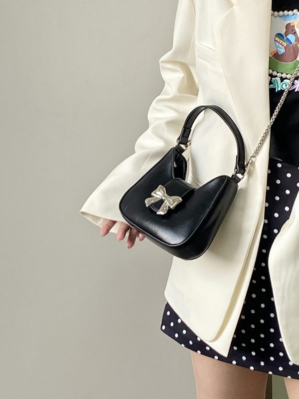 Women's Bow Chain Bag - Exquisite Niche Design for Spring and Summer, Small Crossbody Shoulder Bag