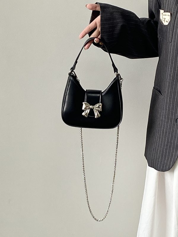 Women's Bow Chain Bag - Exquisite Niche Design for Spring and Summer, Small Crossbody Shoulder Bag