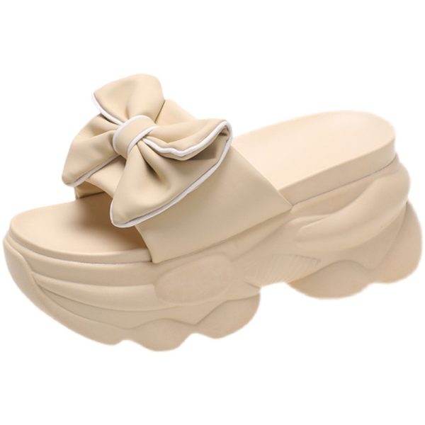 Women's Butterfly Knot Flat Sandals with Thick Sole - Summer 2025 Platform Shoes for Outdoor Fashion