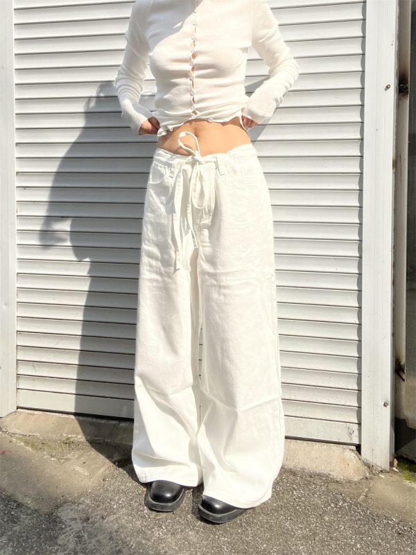 Women's Casual Loose Wide-Leg Sweatpants with Drawstring - Versatile Thin Jeans for Effortless 90s Y2K Style
