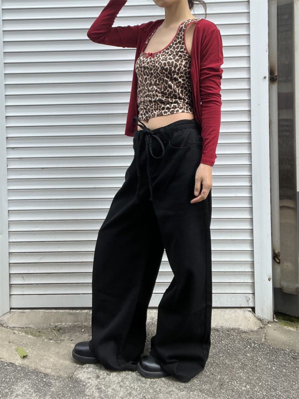 Women's Casual Loose Wide-Leg Sweatpants with Drawstring - Versatile Thin Jeans for Effortless 90s Y2K Style