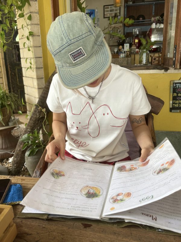 Women's Casual Short Sleeve T-Shirt with Round Neck, Simple Line Drawing, New Summer Style, Trendy 90s Fashion