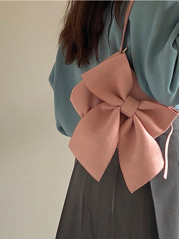 Women's Cute Big Bow Underarm Bag - Niche Design Shoulder Tote for Spring & Summer, Trendy Chic Style