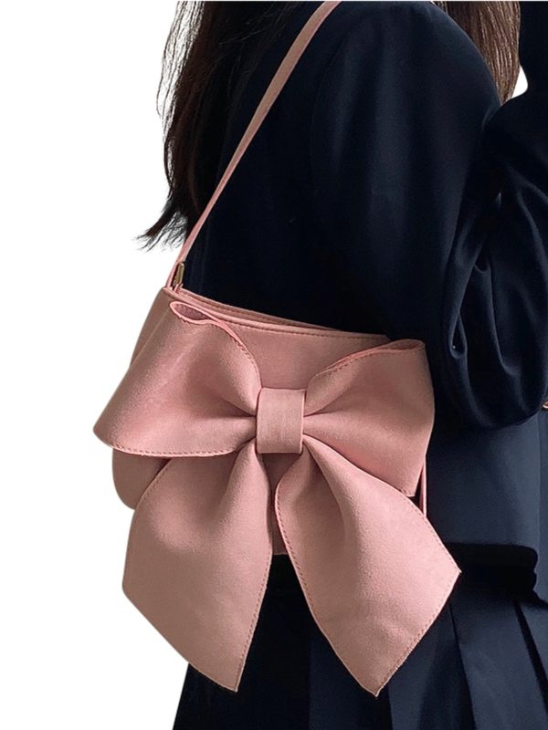 Women's Cute Big Bow Underarm Bag - Niche Design Shoulder Tote for Spring & Summer, Trendy Chic Style
