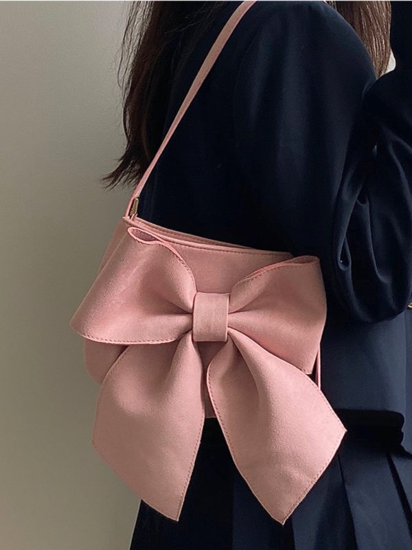 Women's Cute Big Bow Underarm Bag - Niche Design Shoulder Tote for Spring & Summer, Trendy Chic Style