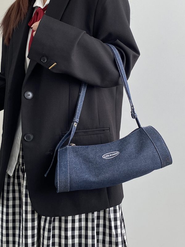 Women's Denim Crossbody Bag - Stylish Underarm Handbag, Niche Design for Sports & Casual Wear, Trendy 2025 Style