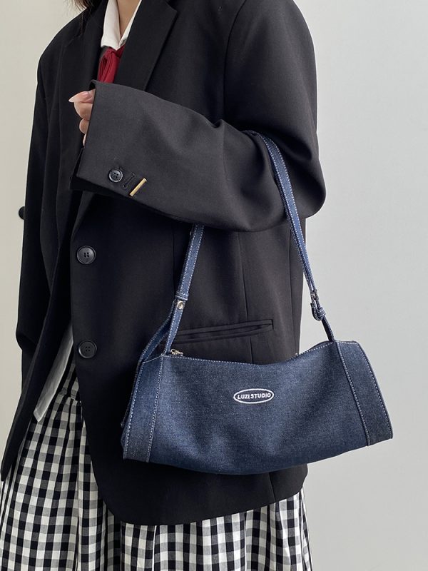 Women's Denim Crossbody Bag - Stylish Underarm Handbag, Niche Design for Sports & Casual Wear, Trendy 2025 Style