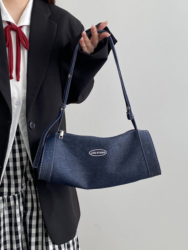 Women's Denim Crossbody Bag - Stylish Underarm Handbag, Niche Design for Sports & Casual Wear, Trendy 2025 Style