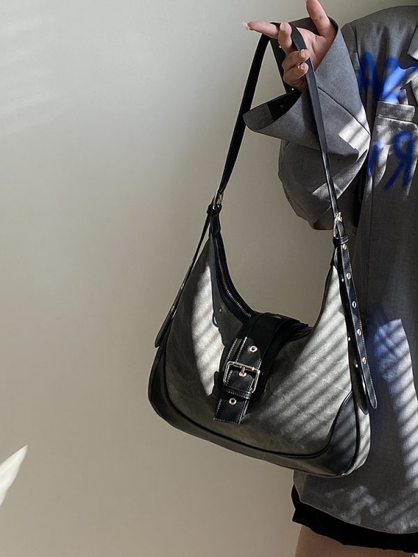 Women's Denim Retro Saddle Bag - Versatile Commuter Crossbody Shoulder Bag for 90s Y2K Style