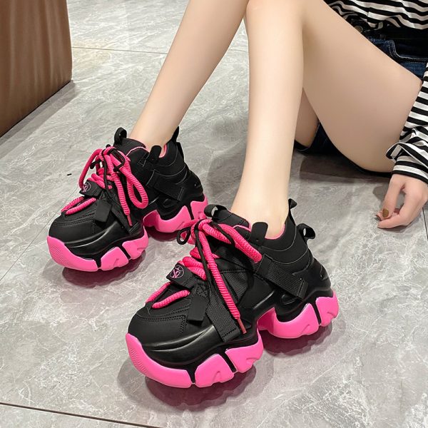 Women's European Station Dad Shoes - 2023 Autumn Short Height Thick-Soled Retro Casual Sports Footwear