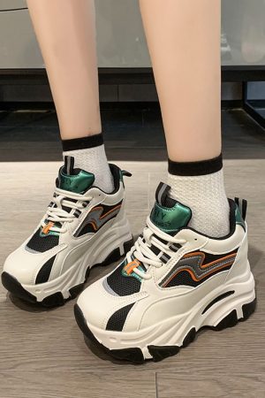 Women's Height-Increasing Dad Shoes - Soft-Soled Thick-Soled Sports Sneakers for Casual Wear - Trendy Autumn Winter 2024 Style