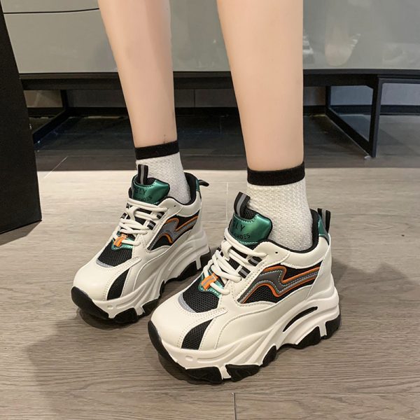 Women's Height-Increasing Dad Shoes - Soft-Soled Thick-Soled Sports Sneakers for Casual Wear - Trendy Autumn Winter 2024 Style