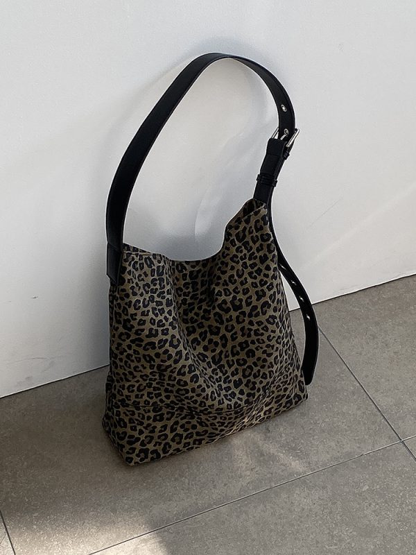 Women's High-End Leopard Print Tote Bag - Large Capacity Spring Summer Shoulder Crossbody Bag for 2025 Fashion