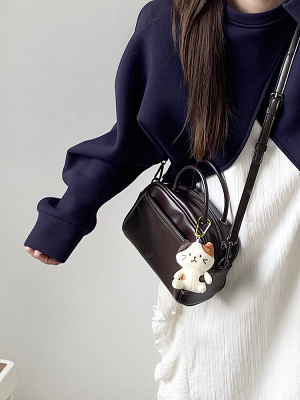 Women's High-End Retro Boston Bag - Lightweight Korean Style Crossbody Shoulder Handbag for 2025 Fashion