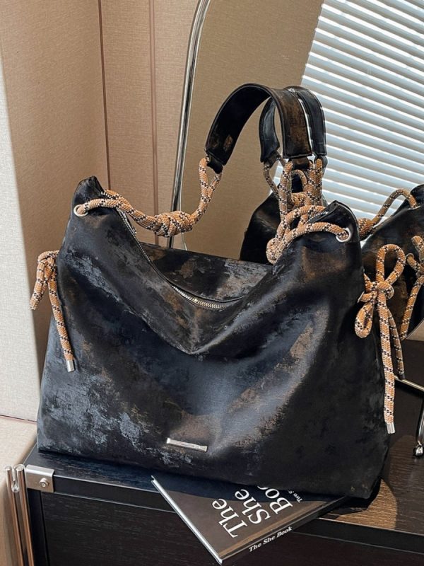 Women's Korean-Style Casual Large-Capacity Tote Bag - Trendy 2025 Summer Versatile Commuting Shoulder Bag