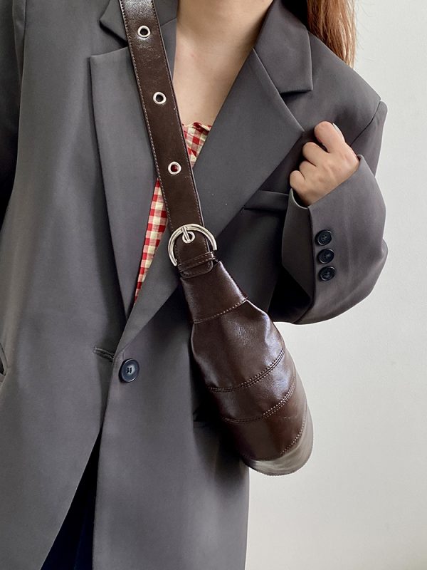 Women's Korean Style Retro Croissant Horn Bag - High-End Dumpling Shoulder Crossbody Small Purse 2025 Fashion Accessory