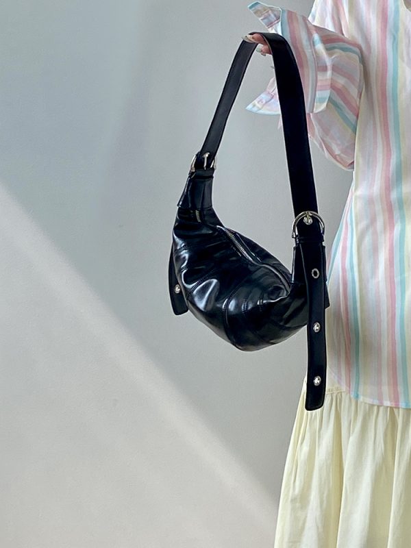 Women's Korean Style Versatile Croissant Horn Bag - High-End Dumpling Shoulder Crossbody Small Bag for 2025 Fashion Trends
