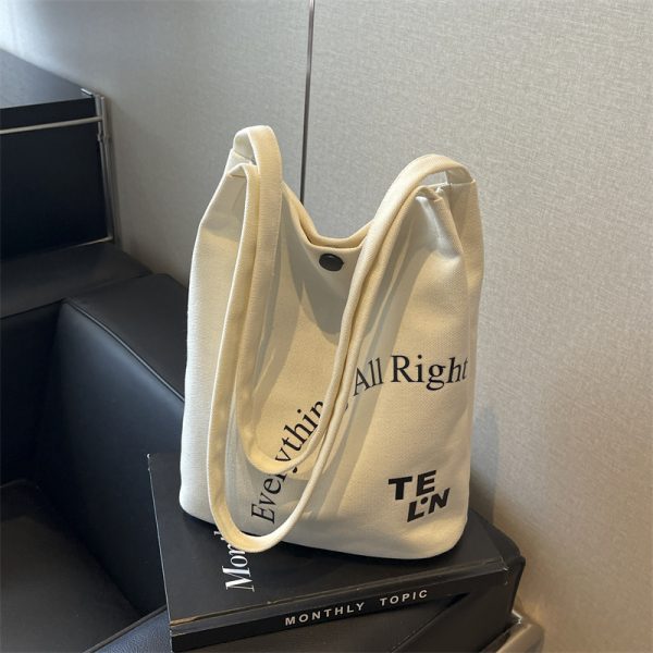 Women's Large Capacity Canvas Underarm Bucket Bag for Work, Commuting, and Everyday Use - Versatile Tote Shoulder Bag