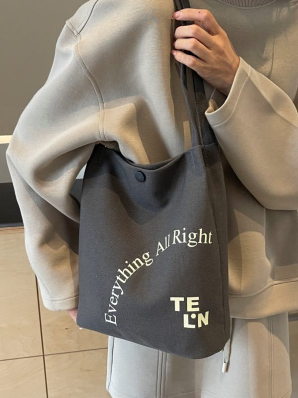 Women's Large Capacity Canvas Underarm Bucket Bag for Work, Commuting, and Everyday Use - Versatile Tote Shoulder Bag