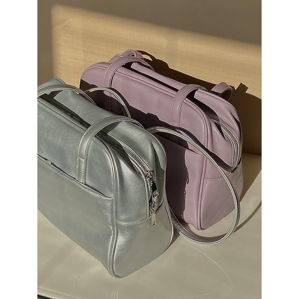 Women's Large Capacity Shoulder Tote Bag in Gentle Purple - Spring/Summer Niche Design for 2025