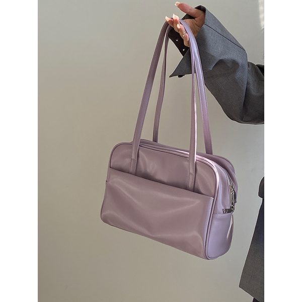 Women's Large Capacity Shoulder Tote Bag in Gentle Purple - Spring/Summer Niche Design for 2025