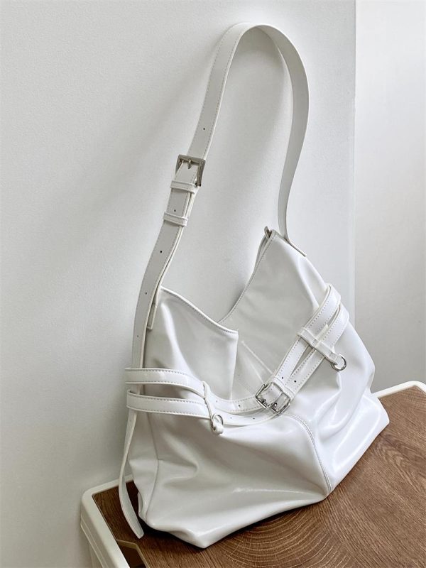 Women's Large Capacity Tote Bag - Korean Style Oil Leather Versatile Shoulder & Crossbody Bag for Everyday Use