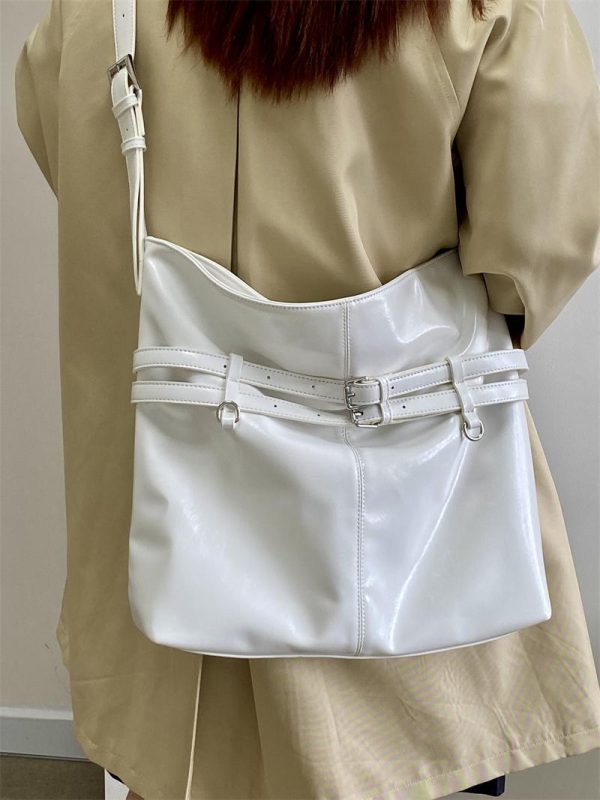 Women's Large Capacity Tote Bag - Korean Style Oil Leather Versatile Shoulder & Crossbody Bag for Everyday Use