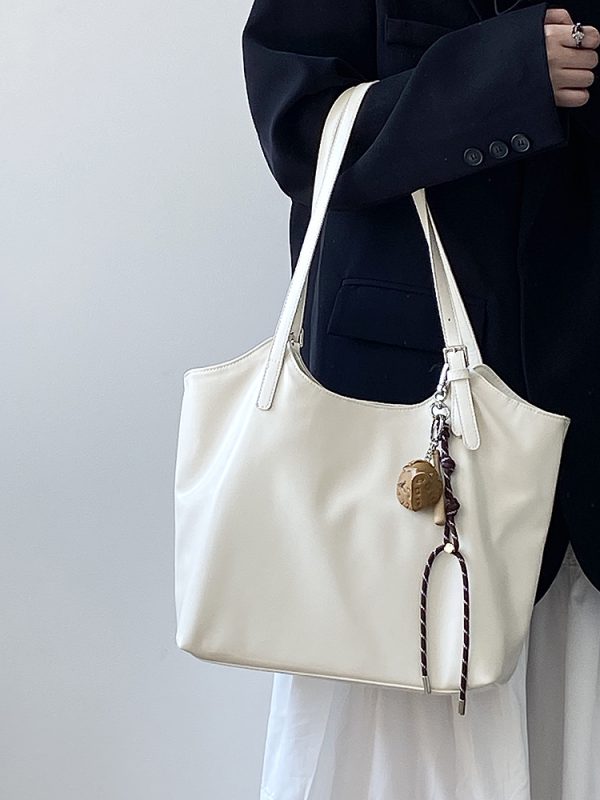 Women's Large Capacity Tote Bag - Korean Style Simple Versatile Commuter Shoulder Handbag for Everyday Use