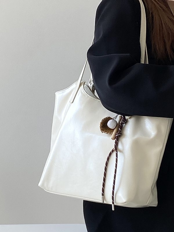 Women's Large Capacity Tote Bag - Korean Style Simple Versatile Commuter Shoulder Handbag for Everyday Use