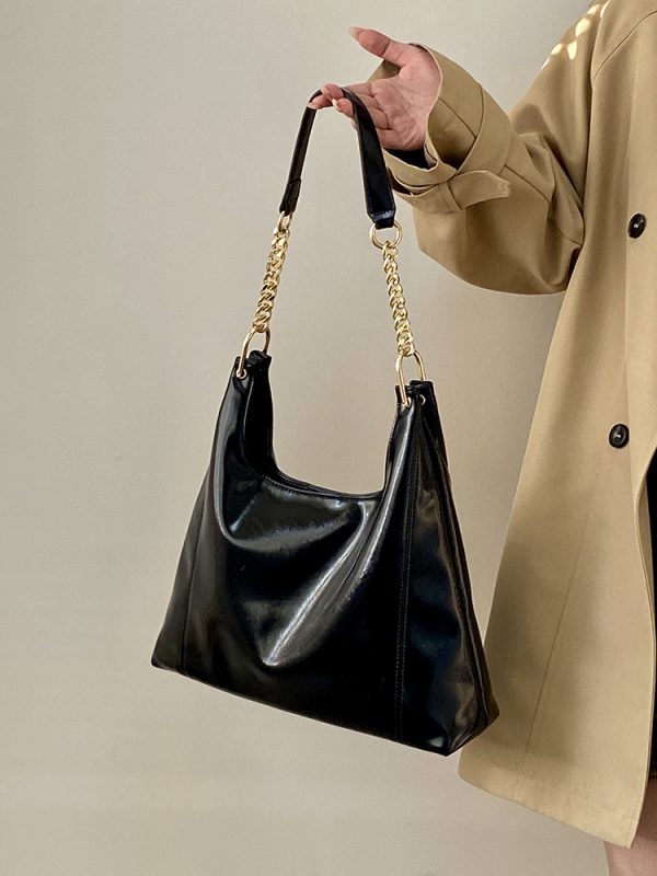 Women's Large Capacity Tote Bag - Niche Design Underarm Shoulder Crossbody Bag with Chain - Perfect for Commuting