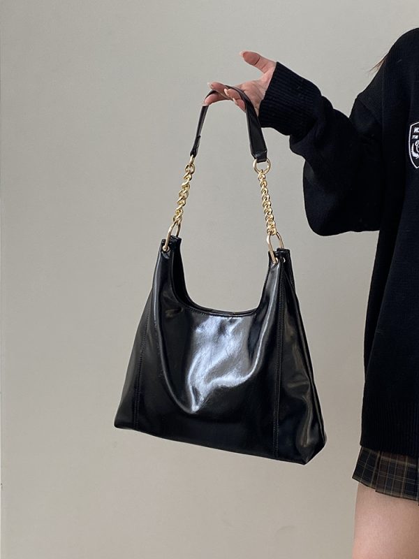 Women's Large Capacity Tote Bag - Niche Design Underarm Shoulder Crossbody Bag with Chain - Perfect for Commuting