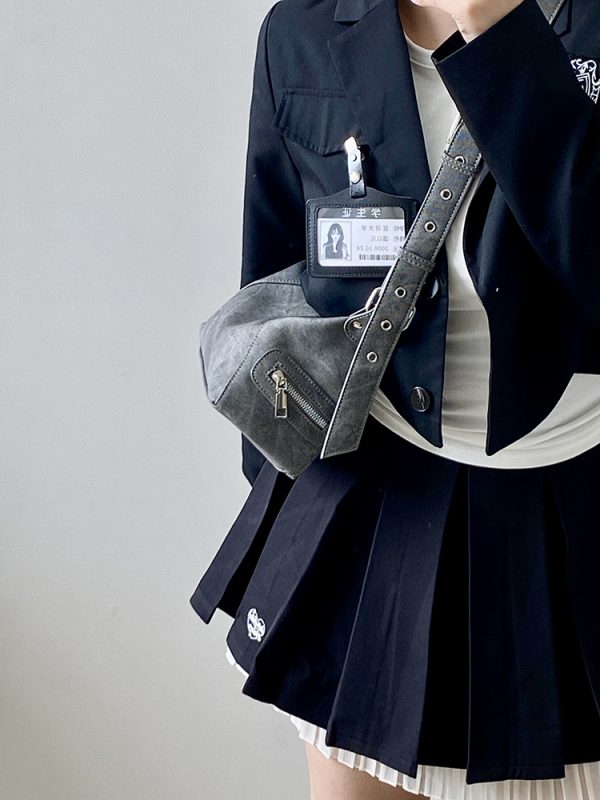 Women's Light Retro Motorcycle Pillow Bag - Trendy Crossbody Shoulder Bag for Versatile Style