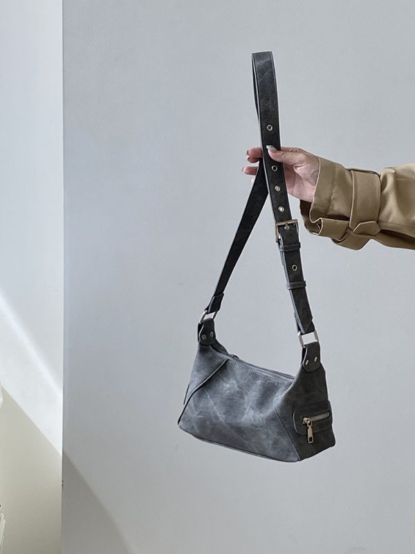 Women's Light Retro Motorcycle Pillow Bag - Trendy Crossbody Shoulder Bag for Versatile Style