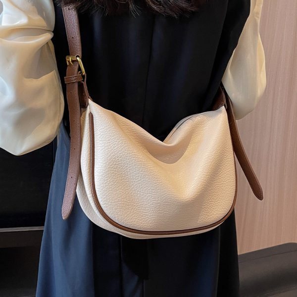 Women's Minimalist Textured Tote Bag - Casual Versatile Underarm Crossbody Bag for Summer 2025 Retro Fashion