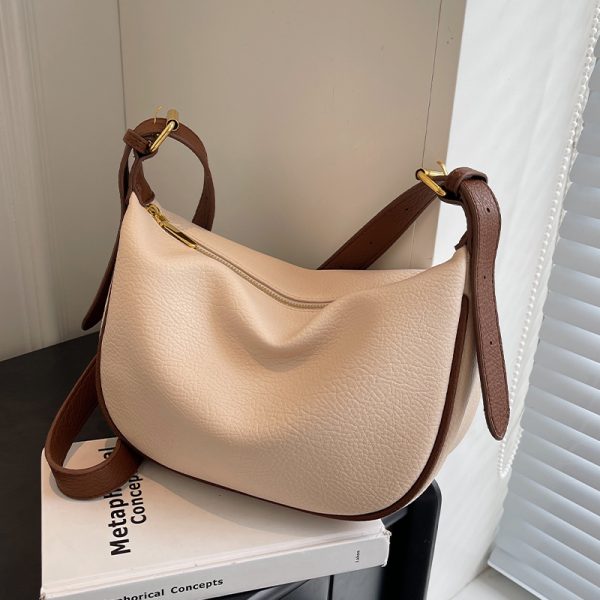 Women's Minimalist Textured Tote Bag - Casual Versatile Underarm Crossbody Bag for Summer 2025 Retro Fashion