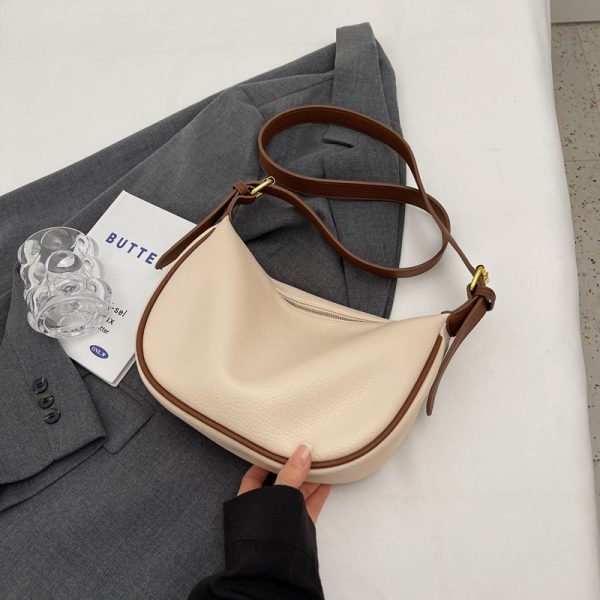 Women's Minimalist Textured Tote Bag - Casual Versatile Underarm Crossbody Bag for Summer 2025 Retro Fashion