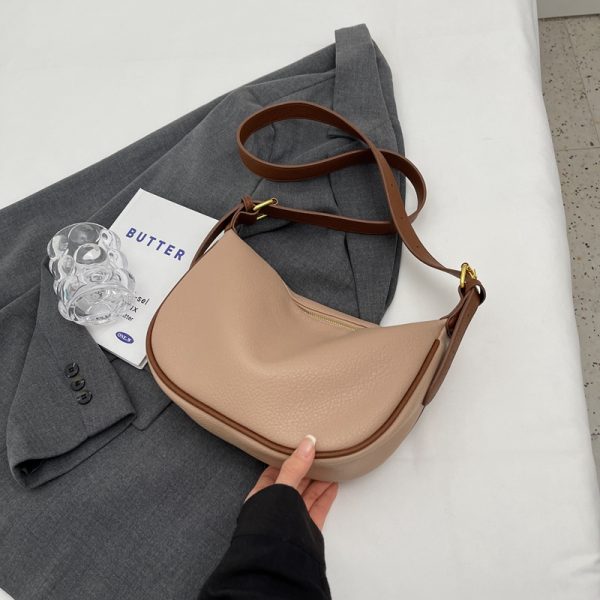 Women's Minimalist Textured Tote Bag - Casual Versatile Underarm Crossbody Bag for Summer 2025 Retro Fashion