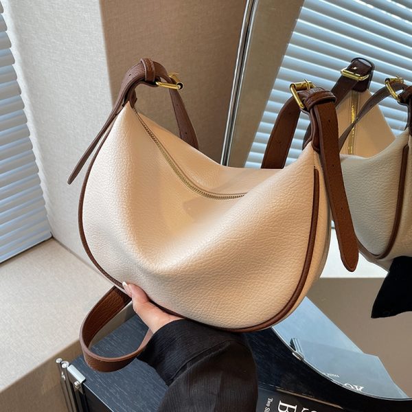 Women's Minimalist Textured Tote Bag - Casual Versatile Underarm Crossbody Bag for Summer 2025 Retro Fashion