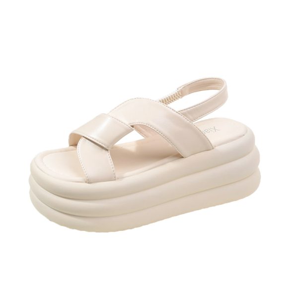 Women's Open-Toe Platform Sports Sandals - Trendy Thick-Soled Roman Style for 2025 Summer, Versatile and Comfortable Footwear