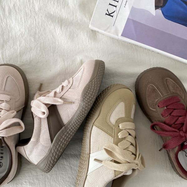 Women's Pink Platform Sneakers - Ugly Cute Big Head Design, Thick-Soled Casual Sports Shoes, 2025 Spring Style