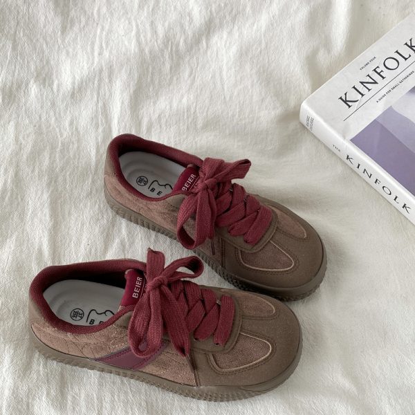Women's Pink Platform Sneakers - Ugly Cute Big Head Design, Thick-Soled Casual Sports Shoes, 2025 Spring Style