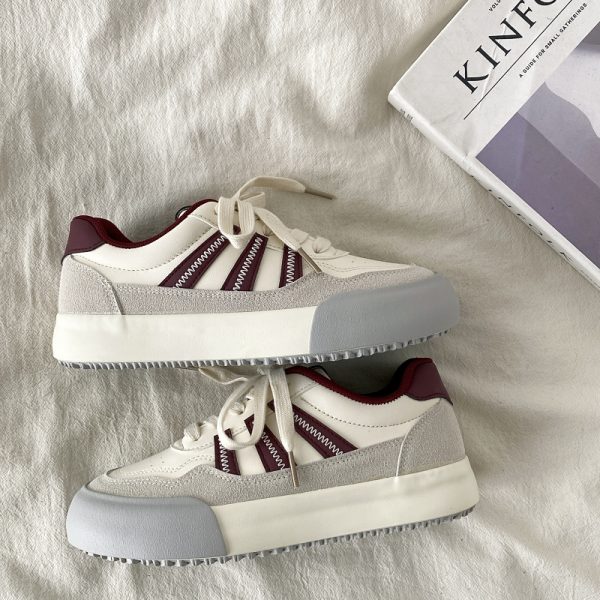 Women's Retro Color-Block Thick-Soled Sneakers - Versatile Casual Sports Shoes for 2025