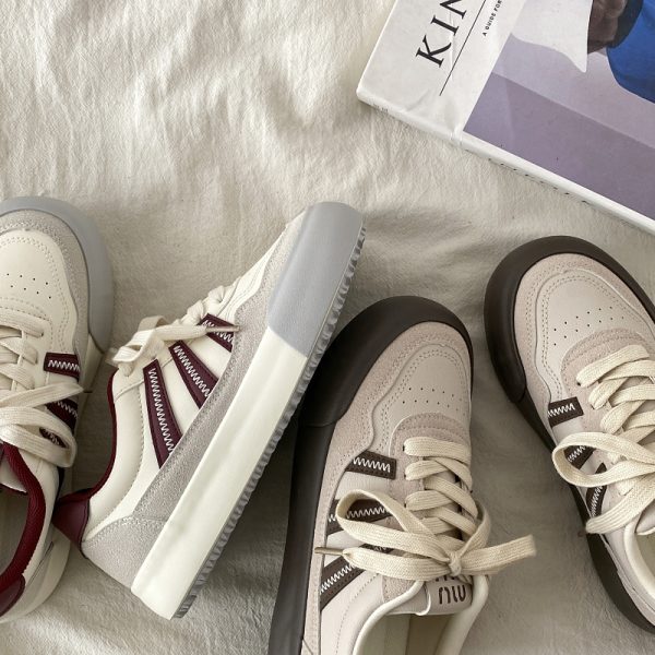 Women's Retro Color-Block Thick-Soled Sneakers - Versatile Casual Sports Shoes for 2025