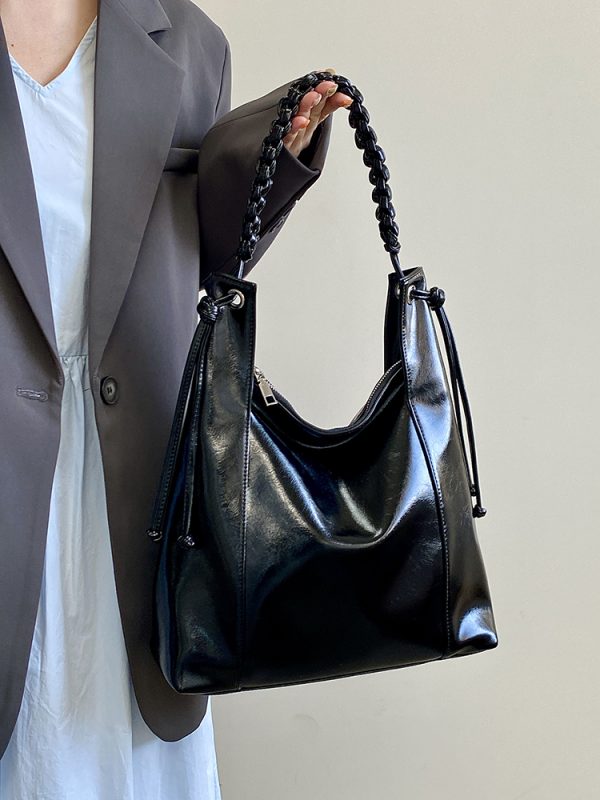 Women's Retro High-End Soft Leather Shoulder Tote Bag - Large Capacity Commuting Bag for 2025 Fashion