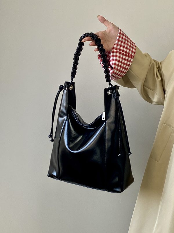 Women's Retro High-End Soft Leather Shoulder Tote Bag - Large Capacity Commuting Bag for 2025 Fashion