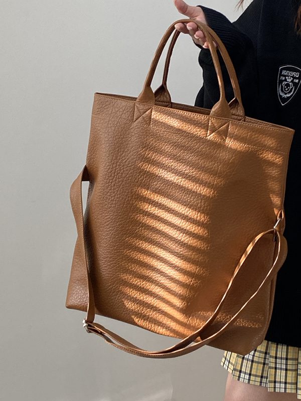 Women's Retro Korean Large Capacity Tote Bag - Stylish Shoulder Crossbody Bag for Everyday Use