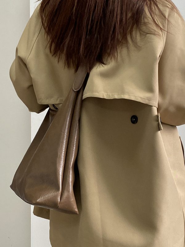 Women's Retro Large Capacity Tote Bag - Spring Summer 2025 Niche Design Crossbody Shoulder Bag for Commuting